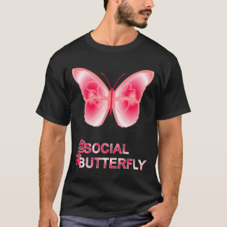 På Social Hashtag Fjäril T Shirt