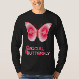På Social Hashtag Fjäril T Shirt