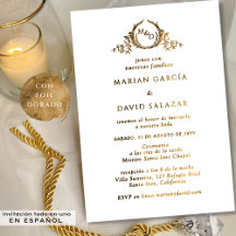 På spanska Elegant guld folie All In One Bröllop