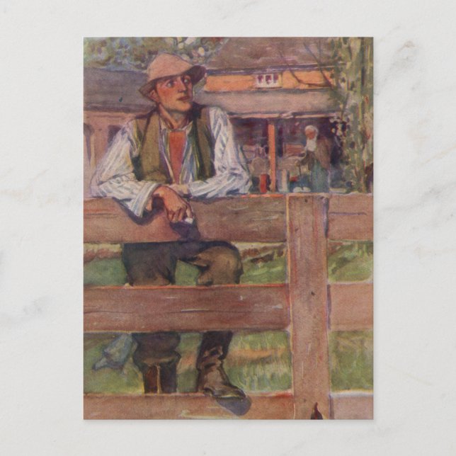 På staket vykort (Framsida)