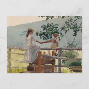 På staketet Winslow Homer Vykort