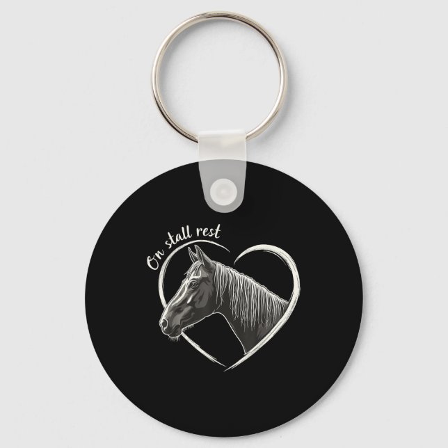 på Stall Rest, Heart Equestrian Horse Stable Nyckelring (Framsida)