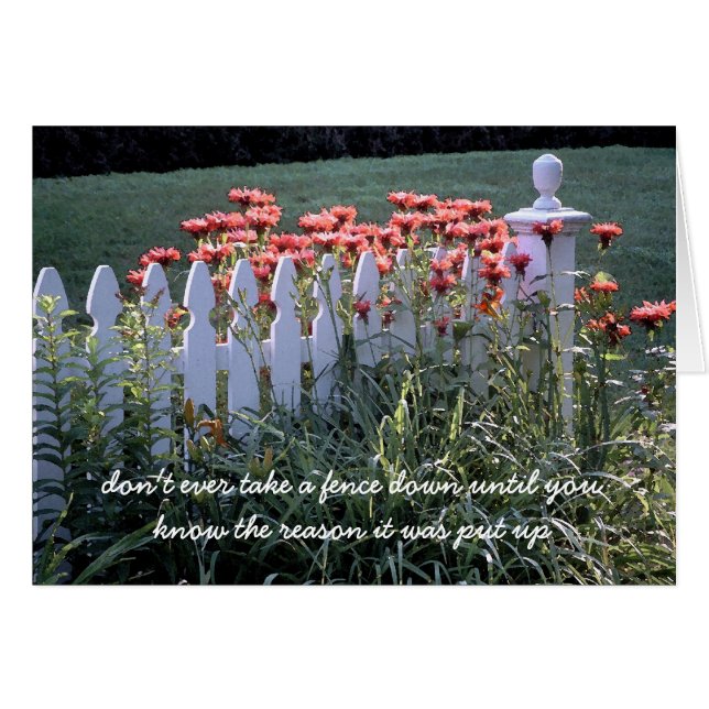 På stängslet hälsningskort (Framsidan Horizontal)