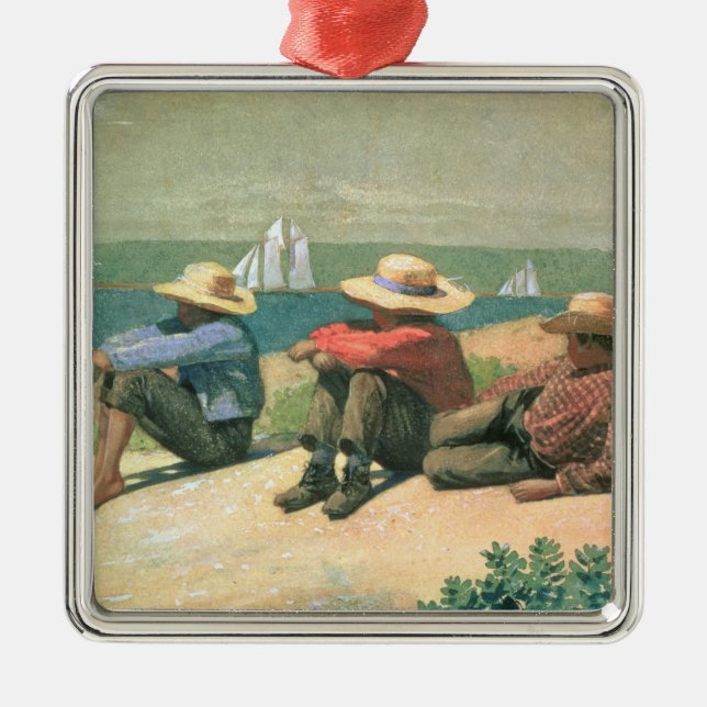 På stranden 1875 (w/c) julgransprydnad metall (Framsidan)