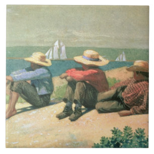 På stranden 1875 (w/c) kakelplatta