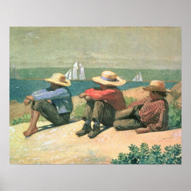 På stranden, 1875 (w/c) poster (Framsidan)