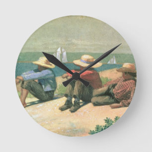 På stranden 1875 (w/c) rund klocka