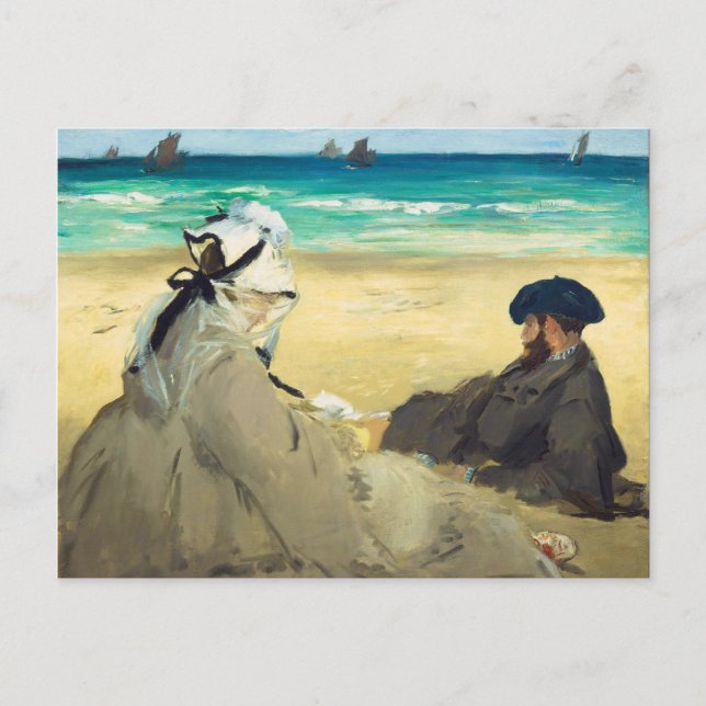 På stranden av Edouard Manet (1873) Vykort (Framsida)