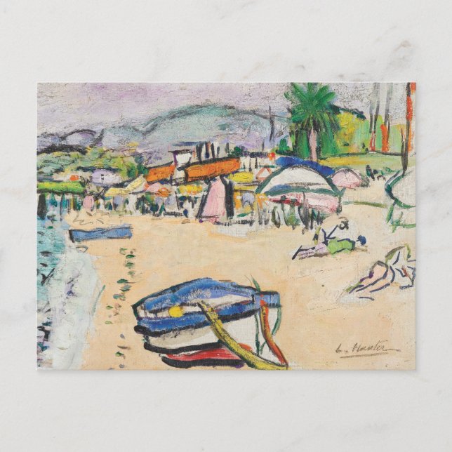 På stranden | George Leslie Hunter Vykort (Framsida)