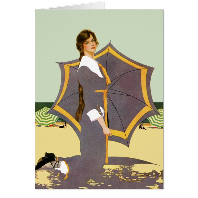 På stranden hälsningskort (Framsidan)