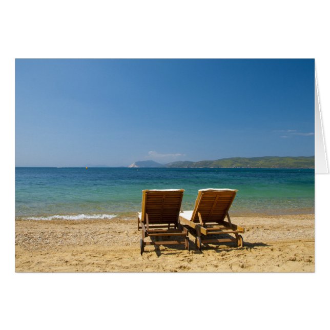 På stranden hälsningskort (Framsidan Horizontal)