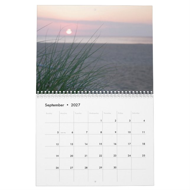 På stranden kalender (Sep 2027)
