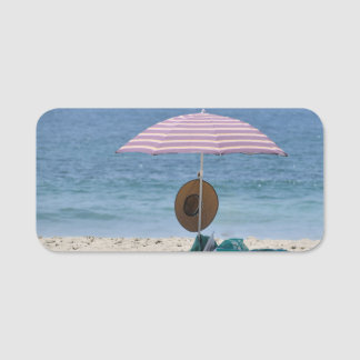 På stranden namnbricka