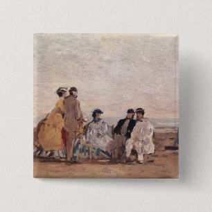 På stranden på Trouville c.1865 Knapp