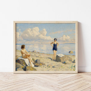 På stranden   Paul Fischer Poster