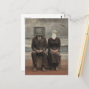 På stranden Surrealistisk konst Vykort