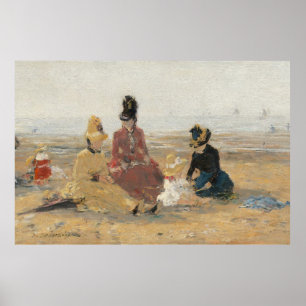 På stranden Trouville 1887 av Eugene Boudin Poster