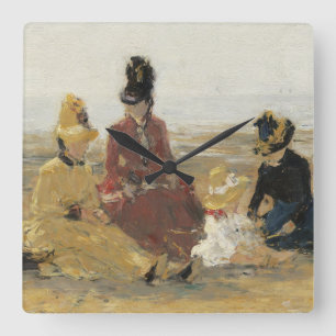 På stranden Trouville 1887 Fyrkantig Klocka