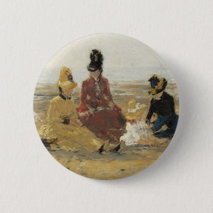 På stranden, Trouville 1887 Knapp