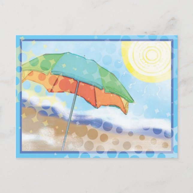 På stranden vykort (Framsida)