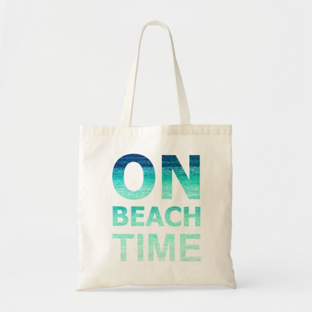 På strandTime typografi hänga lös Tygkasse (Framsidan)