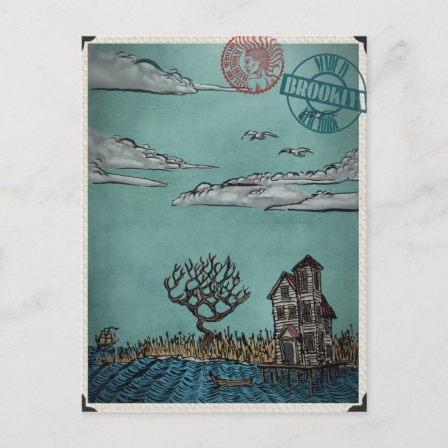 På styltor vid Ordovich Vykort (Framsida)