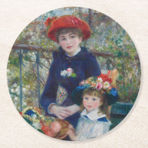 På terrassen, Impressionistisk porträtt, Renoir Underlägg Papper Rund