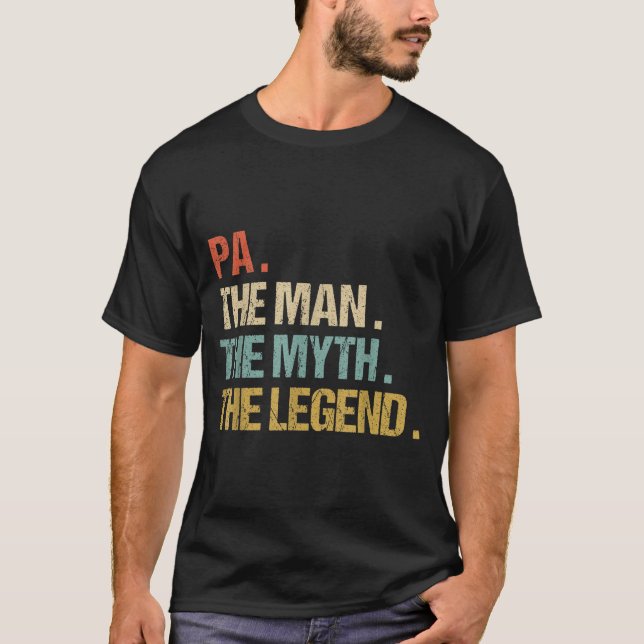 Pa The Man Myth Legend Shirt Funny Father Dad Chri T Shirt (Framsida)