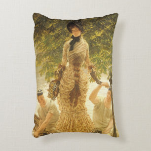 På Themsen av James Tissot, Vintage Realism Prydnadskudde