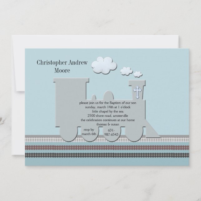 På Track Blue Inbjudningar (Framsida)