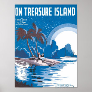 På Treasure Island Vintage Songbook Cover Poster