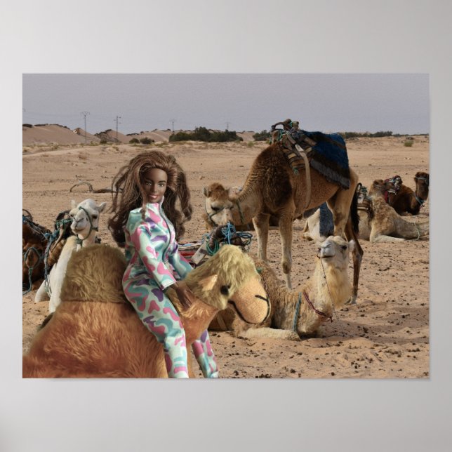 På utflykt med kamelritt i Tunisien. Poster (Framsidan)