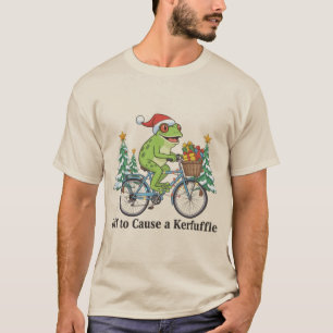 På väg att orsaka en röra Groda jul Roligt Meme T Shirt