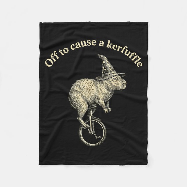 På väg att orsaka en röra rolig capybara-meme  fleecefilt (Framsidan)