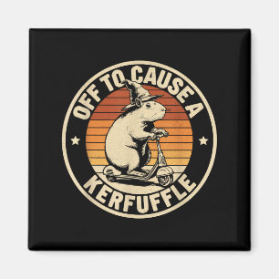 På väg att orsaka en röra rolig capybara skämt mem magnet