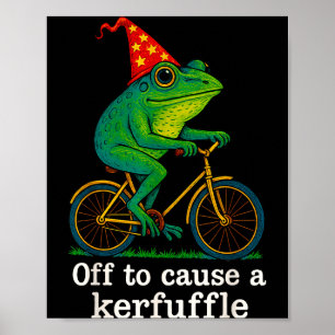 På väg att orsaka en röra rolig groda trollkarl cy poster