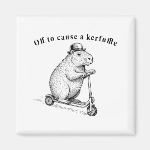 På väg att orsaka en röra, rolig jordekorrscooter magnet