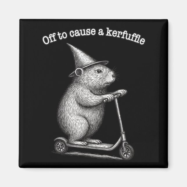 På väg att orsaka en röra Scooter Groundhog  Magnet (Framsidan)