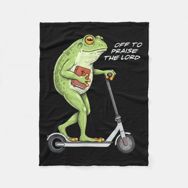 På väg att prisa Herren Rolig Groda Kristet Meme  Fleecefilt (Framsidan)