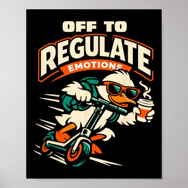 På väg att reglera känslor Rolig gås-scooter Menta Poster (Framsidan)