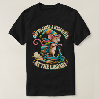 På väg att ställa till med kaos bibliotek opossum t shirt