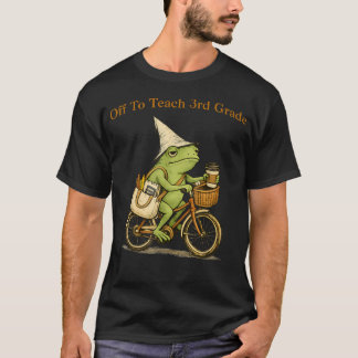 På väg att undervisa 3:e klass rolig groda tredje t shirt