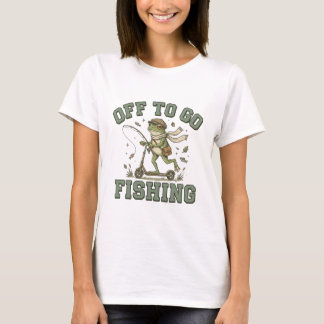 På väg för att fiska Groda på Scooter Vintage Roli T Shirt