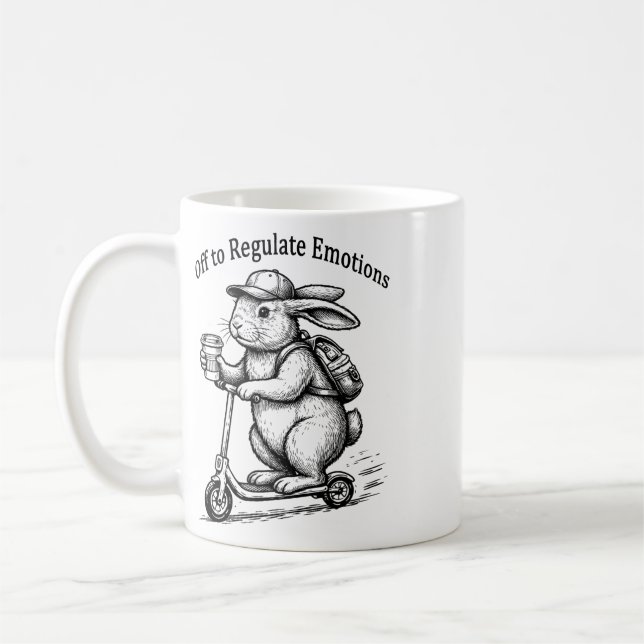På väg för att reglera känslor Rolig kanin Scoote Kaffemugg (Vänster)
