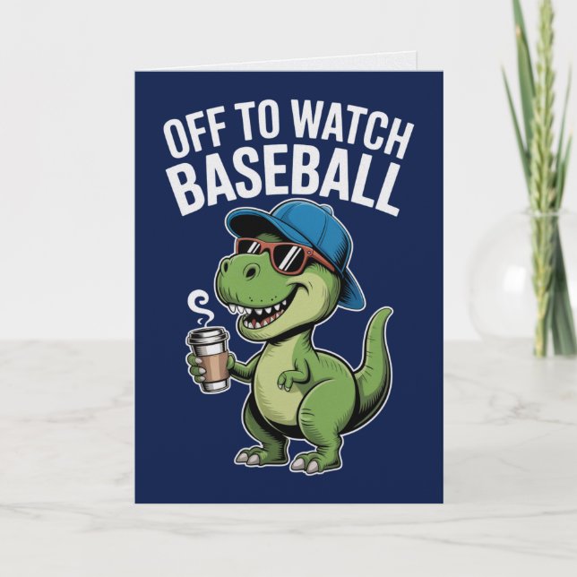 På väg för att titta på baseboll dinosauriekort kort (Framsida)