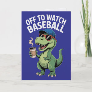 På väg för att titta på baseboll dinosauriekort kort