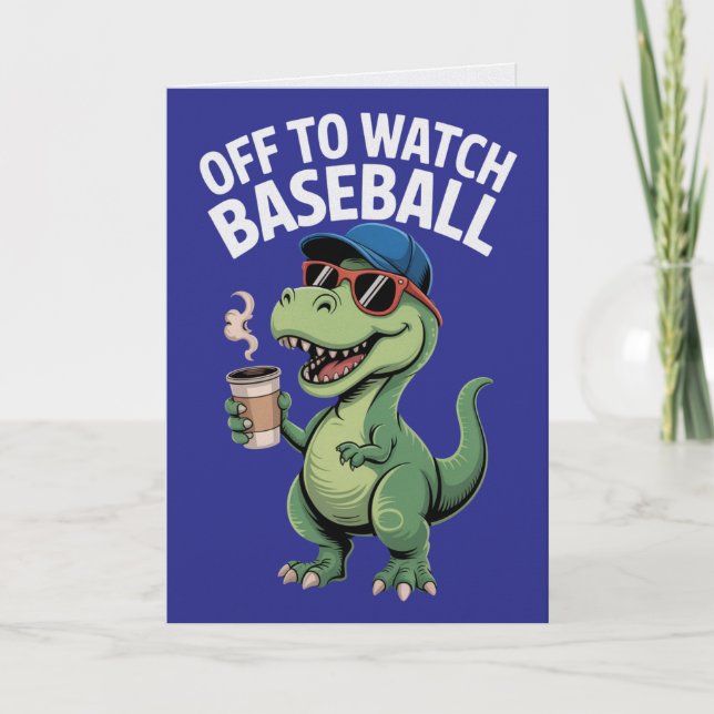 På väg för att titta på baseboll dinosauriekort kort (Framsida)