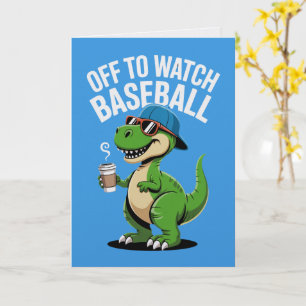 På väg för att titta på baseboll dinosauriekort kort
