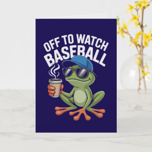På väg för att titta på baseboll Sportig grodkort Kort