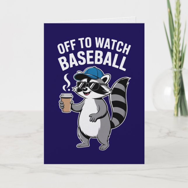 På väg för att titta på baseboll Tvättbjörnsbil Kort (Framsida)